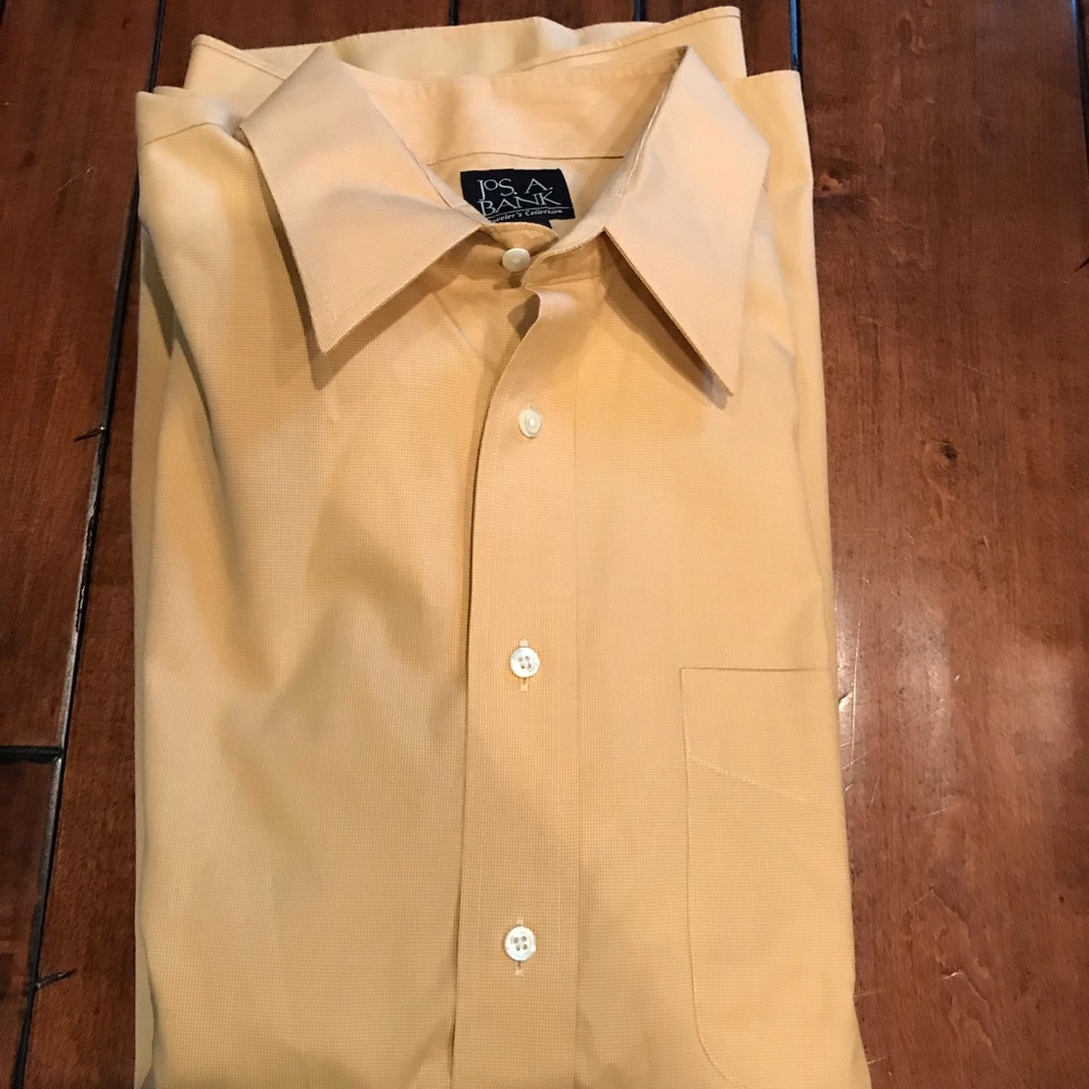 NWT Joseph A Bank mustard LS dress shirt